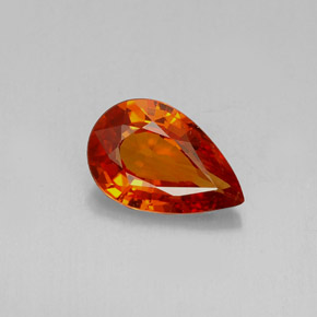 Grenat spessartite orange naturelle en forme de poire, 1,27 ct, VVS-VS