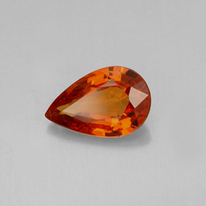 Grenat spessartite orange naturelle en forme de poire, 1,27 ct, VVS-VS