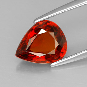 Grenat spessartite orange naturelle en forme de poire, 1,80 ct, VVS