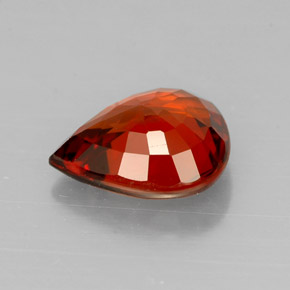 Grenat spessartite orange naturelle en forme de poire, 1,80 ct, VVS