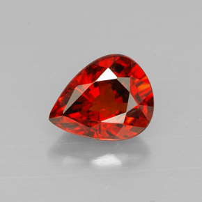 Grenat spessartite orange naturelle en forme de poire, 1,42 ct, VVS