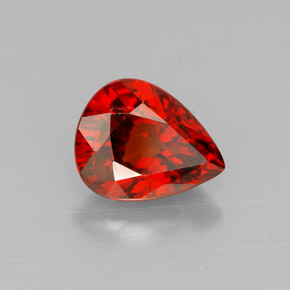 Grenat spessartite orange naturelle en forme de poire, 1,42 ct, VVS