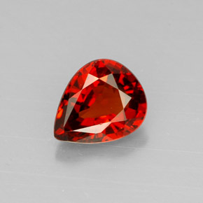 Grenat spessartite orange naturelle en forme de poire, 1,23 ct, VVS