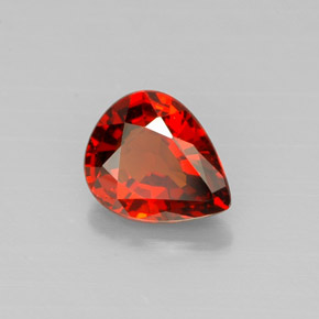 Grenat spessartite orange naturelle en forme de poire, 1,23 ct, VVS