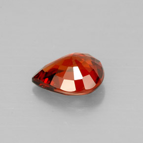 Grenat spessartite orange naturelle en forme de poire, 1,23 ct, VVS
