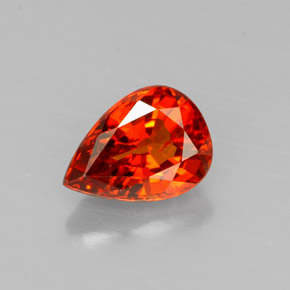 Grenat spessartite orange naturelle en forme de poire, 1,33 ct, VS