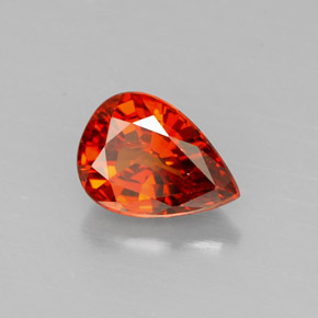 Grenat spessartite orange naturelle en forme de poire, 1,33 ct, VS