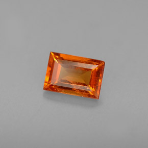Grenat spessartite orange naturelle baguette, 0,77 ct, VS