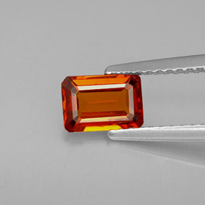 Grenat spessartite orange naturelle taille émeraude, 0,97 ct, VVS-VS