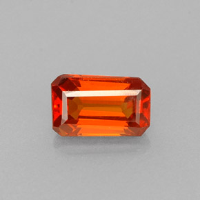 Grenat spessartite orange naturelle taille émeraude, 0,71 ct, VVS