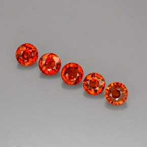Achetez naturel ct orange grenat spessartite gems, coupe roude, en provenance mozambique chez gemselect. en stock, livraison internationale!