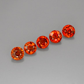 Achetez naturel ct orange grenat spessartite gems, coupe roude, en provenance mozambique chez gemselect. en stock, livraison internationale!
