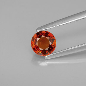 Grenat spessartite orange naturelle coupe roude, 0,75 ct, VVS-VS