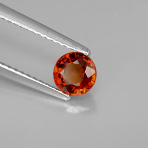 Grenat spessartite orange naturelle coupe roude, 0,75 ct, VVS-VS