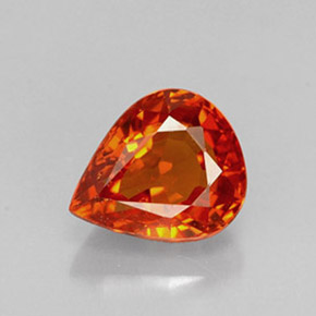 Grenat spessartite orange naturelle en forme de poire, 1,36 ct, VS-SI
