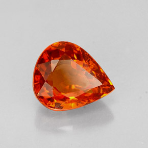Grenat spessartite orange naturelle en forme de poire, 1,36 ct, VS-SI