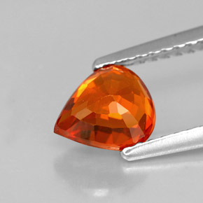 Grenat spessartite orange naturelle en forme de poire, 1,36 ct, VS-SI