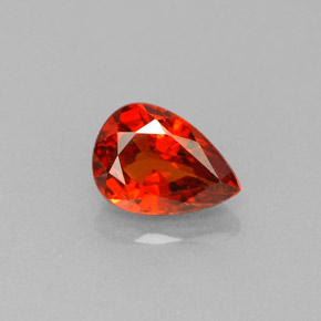 Grenat spessartite orange naturelle en forme de poire, 1,10 ct, VVS-VS