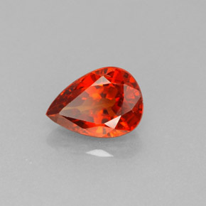 Grenat spessartite orange naturelle en forme de poire, 1,10 ct, VVS-VS