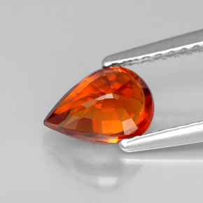 Grenat spessartite orange naturelle en forme de poire, 1,23 ct, VVS-VS