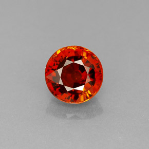 Grenat spessartite orange naturelle coupe roude, 1,09 ct, VVS-VS