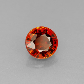 Grenat spessartite orange naturelle coupe roude, 1,09 ct, VVS-VS