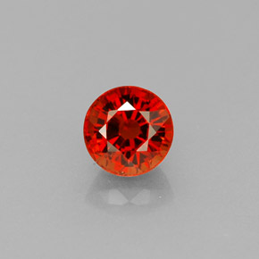 Grenat spessartite orange naturelle coupe roude, 0,84 ct, VVS-VS