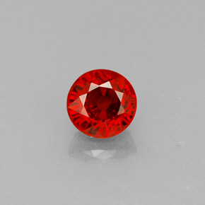 Grenat spessartite orange naturelle coupe roude, 0,83 ct, VVS-VS