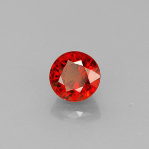 Grenat spessartite orange naturelle coupe roude, 0,83 ct, VVS-VS
