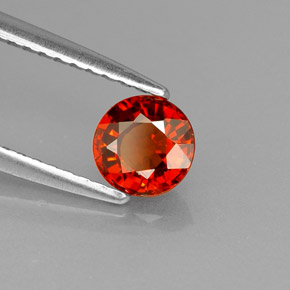 Grenat spessartite orange naturelle coupe roude, 0,65 ct, VVS-VS