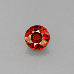 Grenat spessartite orange naturelle coupe roude, 0,72 ct, VVS-VS