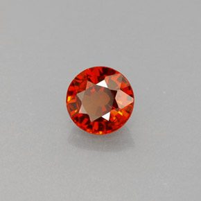 Grenat spessartite orange naturelle coupe roude, 0,72 ct, VVS-VS