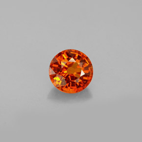 Grenat spessartite orange naturelle coupe roude, 0,82 ct, VVS-VS