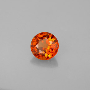 Grenat spessartite orange naturelle coupe roude, 0,82 ct, VVS-VS