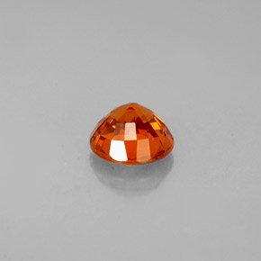 Grenat spessartite orange naturelle coupe roude, 0,82 ct, VVS-VS
