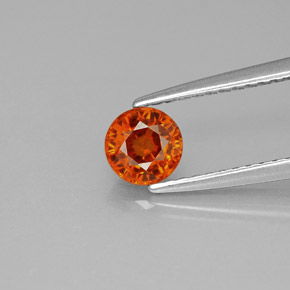 Grenat spessartite orange naturelle coupe roude, 0,73 ct, VVS