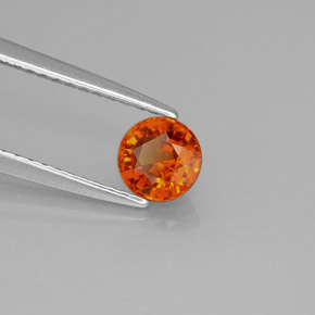 Grenat spessartite orange naturelle coupe roude, 0,73 ct, VVS