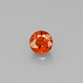 Grenat spessartite orange naturelle coupe roude, 0,89 ct, VS