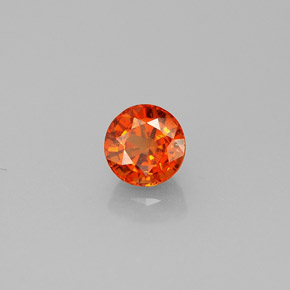 Grenat spessartite orange naturelle coupe roude, 0,89 ct, VS