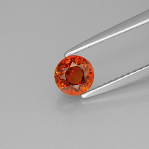 Grenat spessartite orange naturelle coupe roude, 0,79 ct, VVS-VS