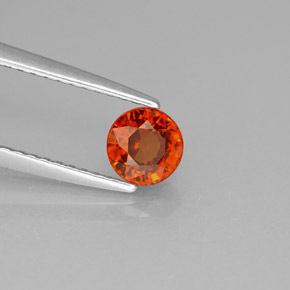 Grenat spessartite orange naturelle coupe roude, 0,79 ct, VVS-VS