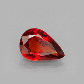 Grenat spessartite rouge naturelle en forme de poire, 1,03 ct, VVS-VS