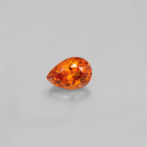Grenat spessartite orange naturelle en forme de poire, 0,58 ct, VVS-VS
