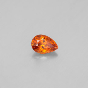 Grenat spessartite orange naturelle en forme de poire, 0,58 ct, VVS-VS