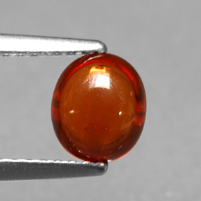 Grenat spessartite orange naturelle coupe ovale, 1,22 ct, translucide