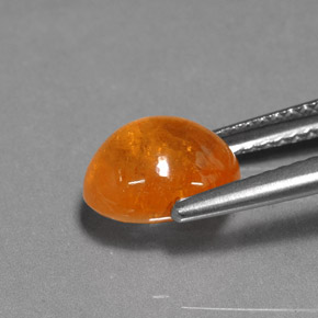 Grenat spessartite orange naturelle coupe ovale, 3,69 ct, translucide