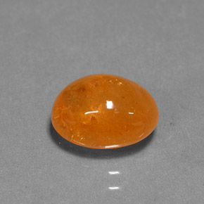 Grenat spessartite orange naturelle coupe ovale, 3,94 ct, translucide