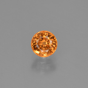 Grenat spessartite orange naturelle coupe roude, 0,67 ct, SI