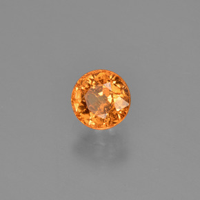 Grenat spessartite orange naturelle coupe roude, 0,67 ct, SI