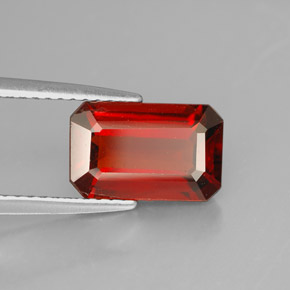 Grenat spessartite orange naturelle taille émeraude, 3,31 ct, VS